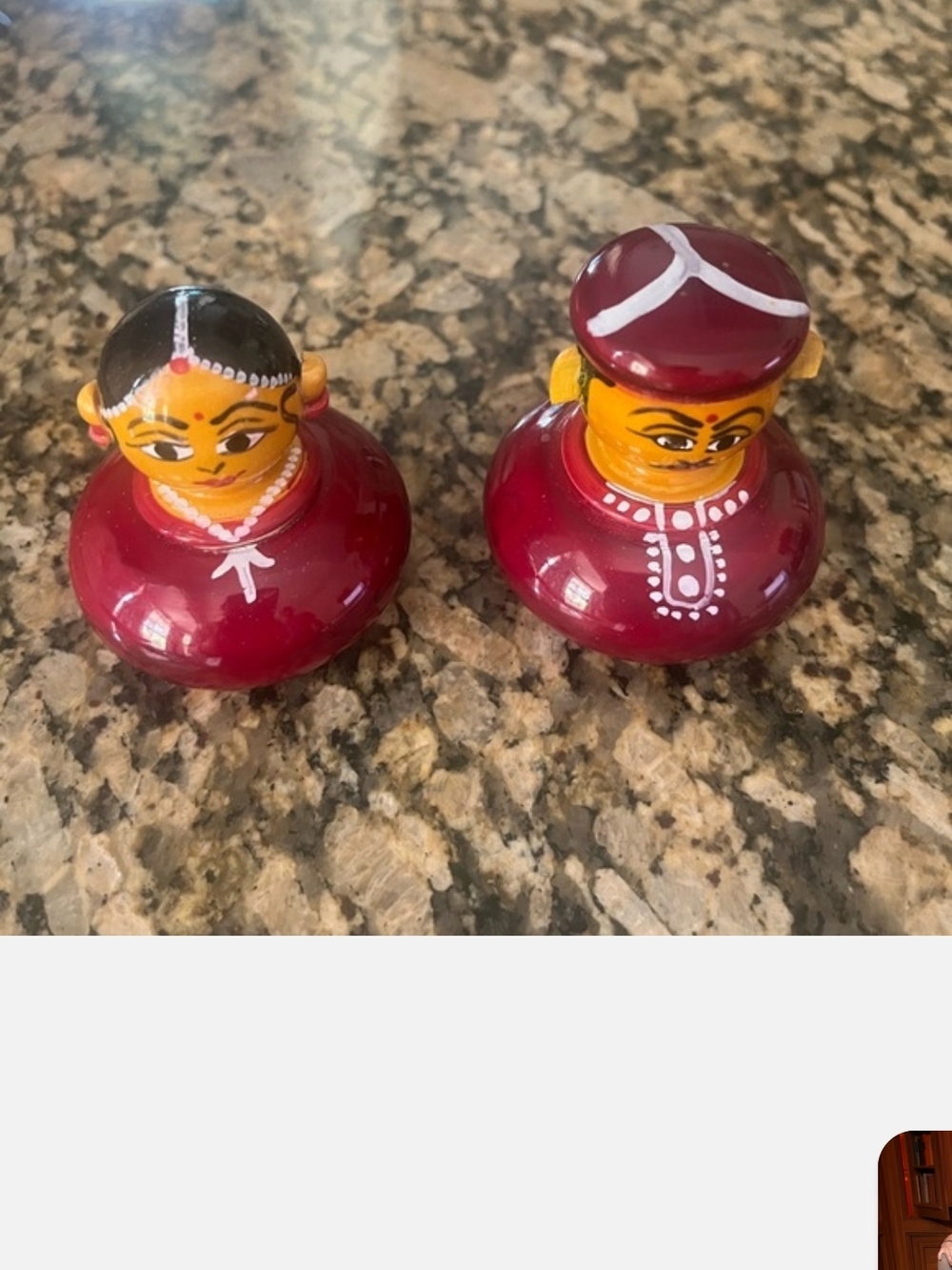 Hand-Painted Red Decorative Couple Figurines - Home Accents